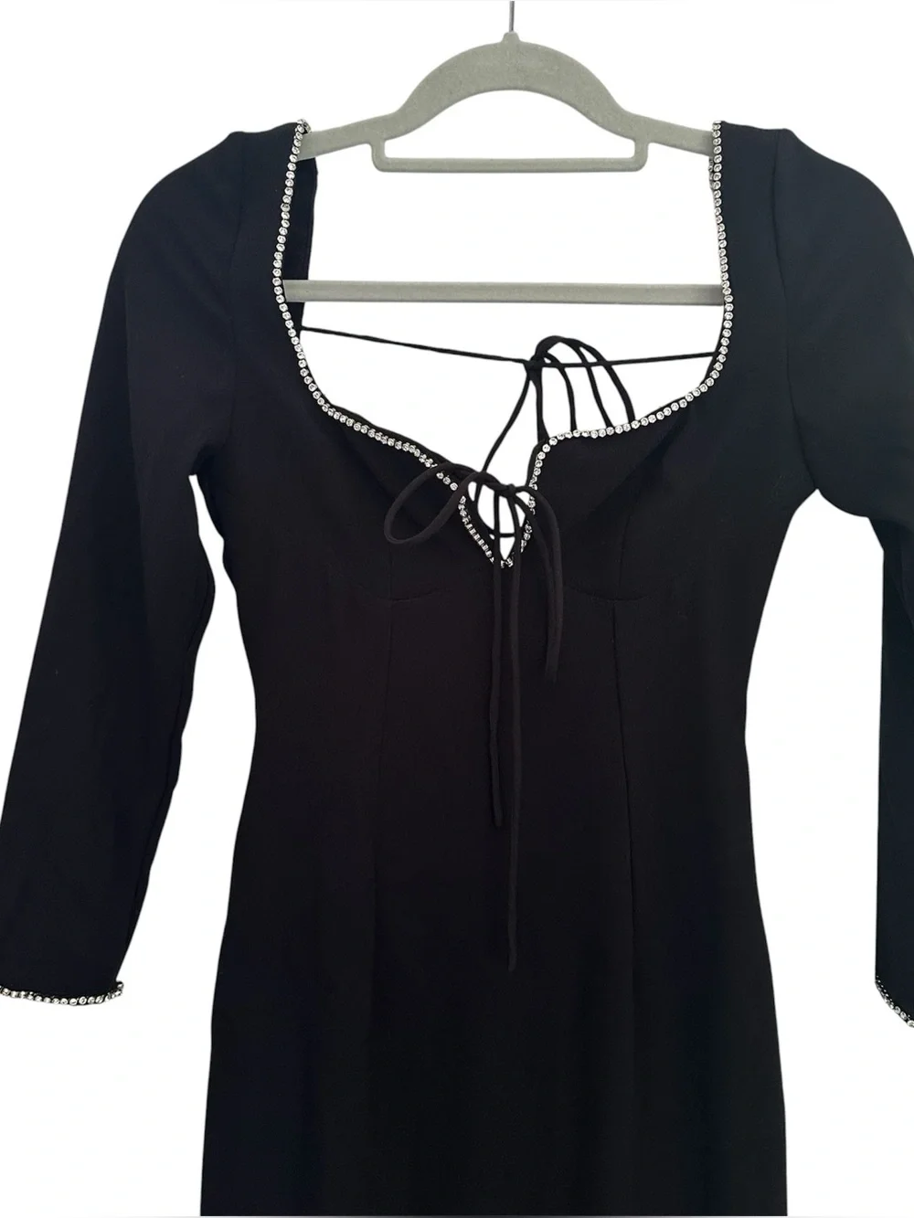 House of CB “Rosa” Dress  Black Crystal Embellished Maxi